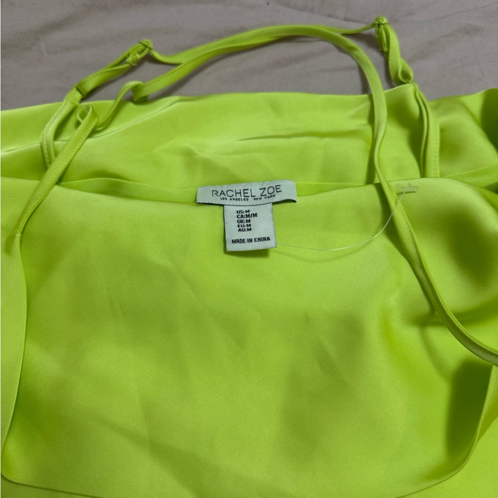 Rachel Zoe Lime Green Satin Dress